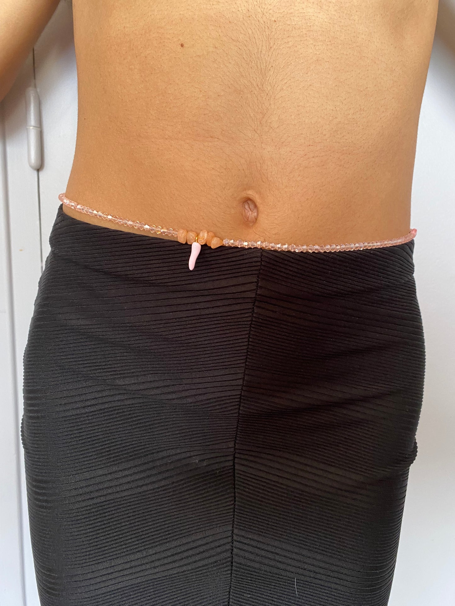 Bayas transparent rose avec pierre gemme