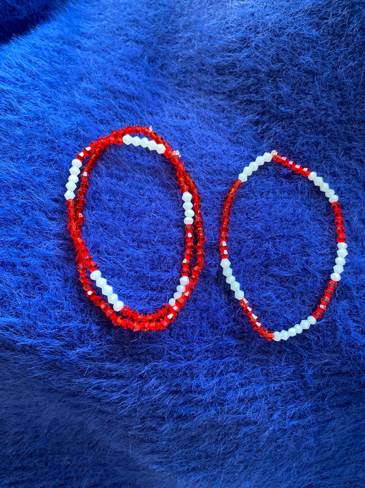 Bracelet rouge et blanc